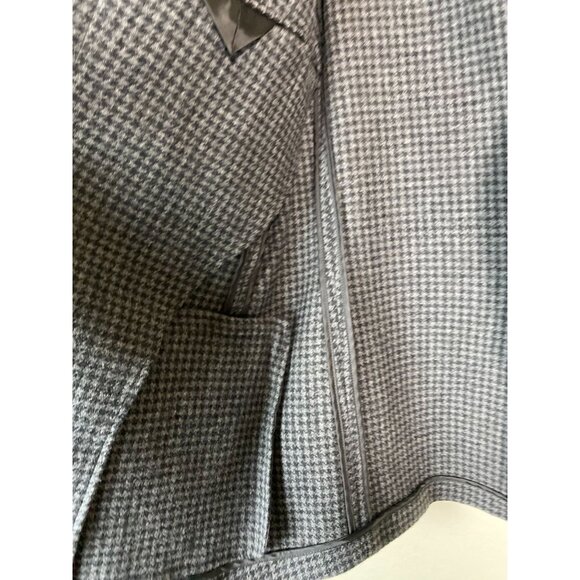 Uniqlo Gray Houndstooth Wool Blend Blazer Jacket Men Size Large unstructured - Picture 16 of 16